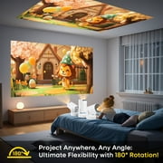 Magcubic Mini Projector 8K&4K Support with WiFi 6 and BT 5.4, 5W Soundbase Speaker, Auto Vertical Keystone 180° Rotatable Portable Projector for Home Bedroom Outdoor Movies HY300Pro+ White