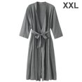 thumbnail image 1 of Bata de noche con cuello en V, ropa de dormir sexy, bata de mujer, vestido de noche, gris, XXL Kearding AP000943-06, 1 of 7