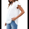 thumbnail image 2 of Blusa de Mujer con Cuello en V y Mangas con Volantes, Blusas Holgadas, Elegantes, Casuales, Lindas, para Verano S, 2 of 9