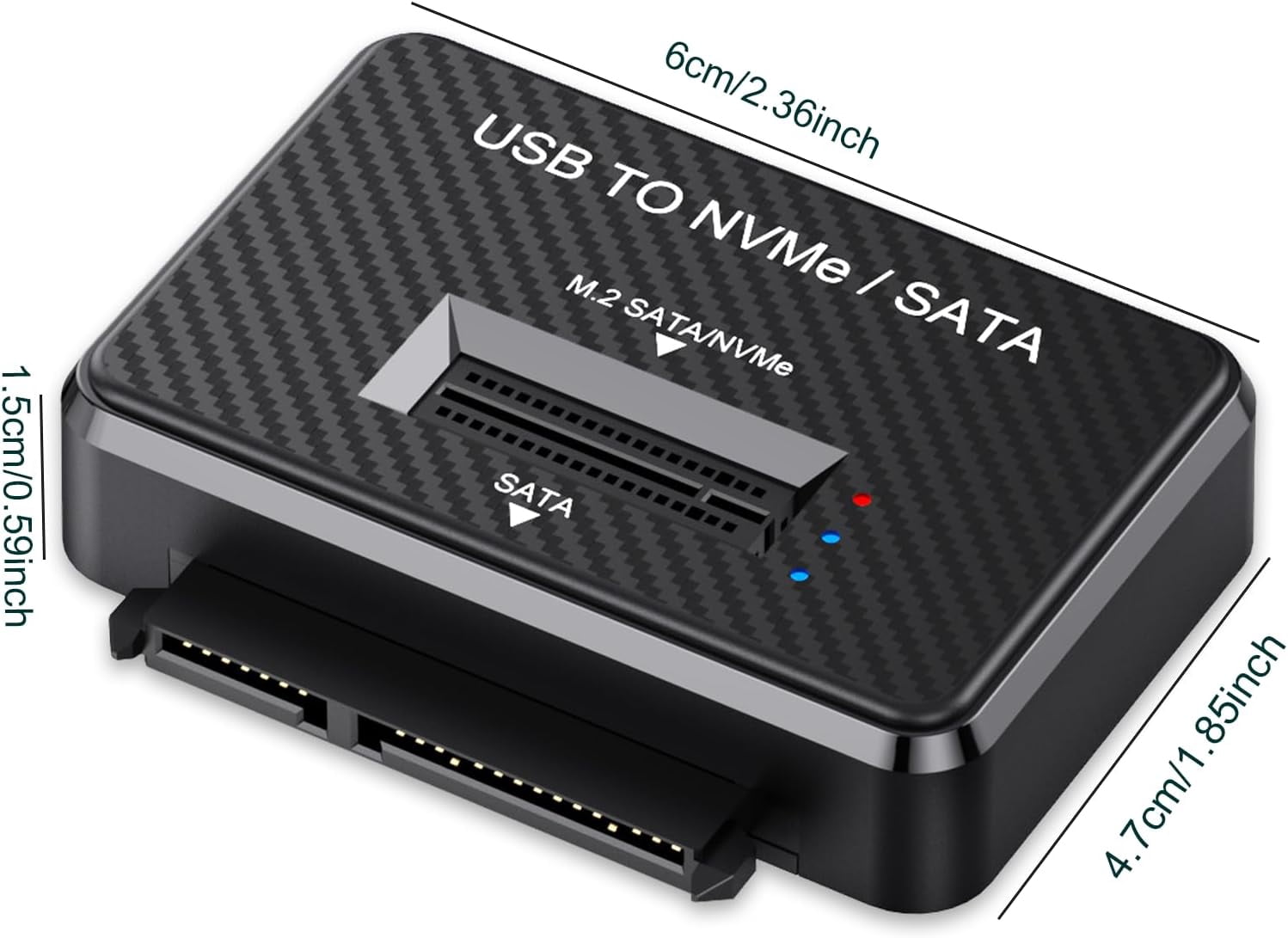 KSRplayer Dual-Bay M.2 NVMe/SATA & 2.5" SATA Enclosure Adapter,2-in-1 External Hard Drive Reader, USB 3.2 Gen 2 (10Gbps), Portable M.2 SSD to USB, Supports M Key & M+B Key