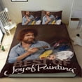 thumbnail image 1 of Bob Ross: El Placer de Pintar Conjunto de sábanas temático, trío de piezas, cómodo y amigable con la piel, diseño único, regalo de decoración para el hogar para familiares, amigos y fans,135X200cm, 1 of 6