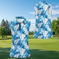 thumbnail image 5 of Jeiento Blue Tropical Leaf Matching Golf Shirts for Couples Moisture Wicking Quick Dry Men Short Sleeve Shirt Women Sleeveless Zip Golf Tank Top Summer Couple Golf Apparel, 5 of 7