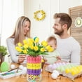 thumbnail image 6 of Tutuviw Easter Decorations Easter Peeps Decor,Easter Little Bunnies Decor,164Pcs Artificial Tulips with Bunnies & Eggs Vase Filler Set Spring Decor for Table Centerpieces,Yellow, 6 of 8