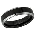 thumbnail image 2 of Beveled Black Tungsten Wedding Band - 6MM Unisex Comfort Fit Tungsten Carbide Ring - Anniversary Band JATN730Ns6, 2 of 5