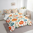 thumbnail image 3 of Manfei Autumn Pumpkin Bedding Sets Twin Size,Thanksgiving Day Comforter Sets with Sheets,Botanical Plants Bed in a Bag Twin size,Breathable Harvest Room Decor,Reversible,7-Piece, 3 of 6