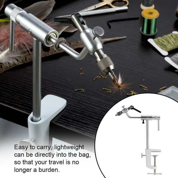 Colaxi Rotary Fly Tying Vise Fishing Fly Tieing Tools Supplies Practical C  Clamp Hook with Pedestal Base Easy to Use Fly Making Tool 
