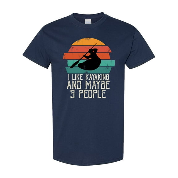 Inktastic I Like Kayaking and Maybe 3 People Funny Kayak Design T-Shirt