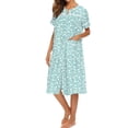 thumbnail image 2 of Avidlove Women Button Down Front Dusters Housecoat Oversized Nightgown Short Sleeve Lounge Dress Sleepwear with Pockets, 2 of 7