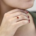 thumbnail image 3 of Gem Stone King 10K Yellow Gold Red Garnet Solitaire Engagement Ring for Women (1.00 Cttw, Round 6MM, Gemstone January Birthstone, Size 7.5), 3 of 5