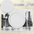 thumbnail image 3 of Ambesonne Urban Place Mats Set of 4, Brooklyn Bridge Sunset, Standard Size, Black and White, 3 of 6