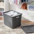 thumbnail image 3 of 20 Gallon Portable Gray Storage Tote with Secure Lid Stackable Utility Tub with Ergonomic Handles Heavy-Duty Plastic Bin for Garage Home Basement Attic Organization, 3 of 6