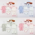 thumbnail image 6 of ZACPNCV Baby Girl Newborn Clothes 8-Piece Layette Set with Bodysuits, Pants, Hats, Infant Gift Outfits Gray 0-3 Months, 6 of 6
