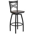 thumbnail image 2 of Home Square Metal Restaurant Swivel Bar Stool in Black and Walnut - Set of 3, 2 of 5