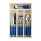 thumbnail image 1 of Juego de cubiertos Jean Dubost Laguiole, 24 piezas con asas azules, 1 of 1