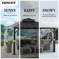 thumbnail image 5 of Sunjoy Hardtop Gazebo 11 x 13 ft. Outdoor Patio Black Metal Gazebo, Double Tiered Gazebo with Ceiling Hook and Mesh Netting, Black, 5 of 19