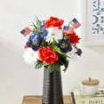 thumbnail image 2 of Admired By Nature GPB4340-RD/WT/BL Faux Peony Mixed Flower with American, 1. RD/WT/BL_Daisy w/Flag, 2 of 7