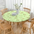 thumbnail image 3 of Elastic Edge Round Table Cover - Avocado Art Print, 100% Waterproof & Spill-Proof for Families (Green Fresh Aesthetic), 3 of 4