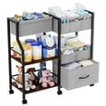 thumbnail image 1 of Organizador de Pañales para Bebé Novvia Carrito Rodante de 3 Niveles Negro, 1 of 8