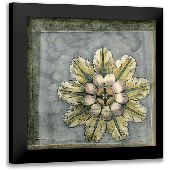 Goldberger, Jennifer 12x12 Black Modern Framed Museum Art Print Titled - Small Rosette and Damask II
