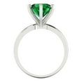 thumbnail image 4 of Clara Pucci 14K White Gold 3ct Emerald Solitaire Ring for Women, 4 of 8