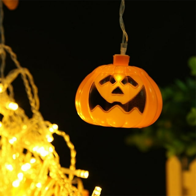 3.5M Halloween Pumpkin 96LED String Lights Orange Pumpkin LED Curtain String Lights for Christmas Outdoor Garden Decor