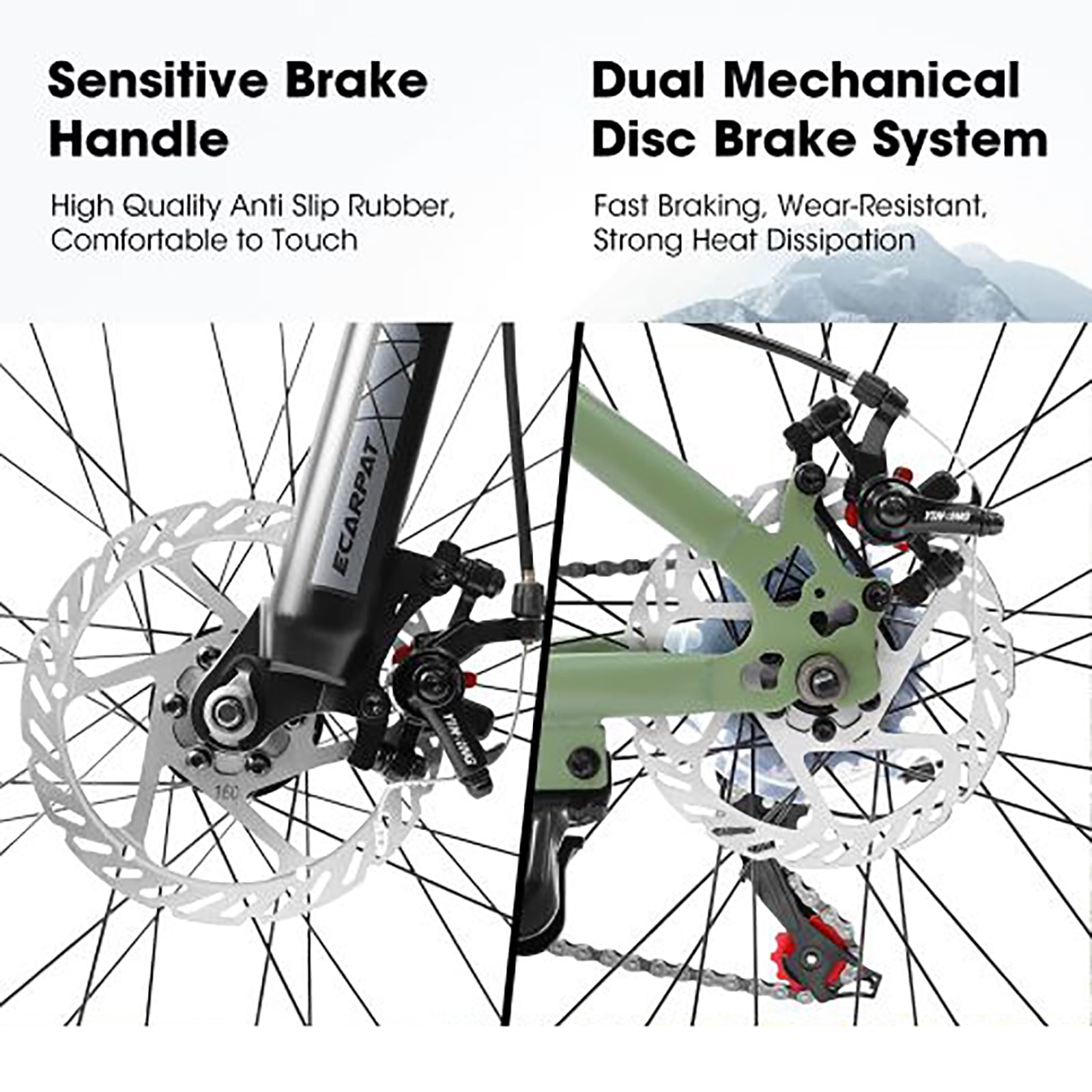 27.5 inch Mountain Bike for Adults, 21 Speed, Disc Brakes, High Carbon Steel Frame, Mountain Bike for Adlut Commuting and Outdoor Exploration, Green