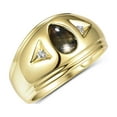 thumbnail image 2 of RYLOS Men's Rings 14K Yellow Gold Pear Shape Tear Drop Cabochon Gemstone & Diamond Rings; Black Star Sapphire   Size 9, 2 of 5