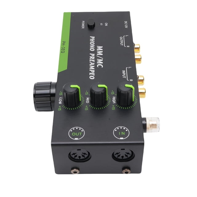 Preamplificador Phono Para Platillo De Giradería, Amplificador De Plato Giratorio De Receptores De 3 Bandas Con Salida De Entrada XLR, Soporte De Cartuchos MM MC
