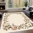 thumbnail image 2 of 1PC Floral Border Area Rug Local Carpet, Lightweight Washable Easy-to-Manage Carpet Mat Festival Gift, Suitable for Living Room, Bedroom, Dining Room, Office, Balcony, Room Accessones, 2 of 8