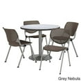 thumbnail image 3 of KFI Studios Mode Round 3' Dining Table Set, Medium Oak, 4 Brownstone KOOL Chairs, 3 of 5