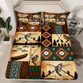 thumbnail image 2 of jejeloiu Pike Fish Queen Sheet Sets,Vintage Aztec Geometric Flat Sheet,Fishing And Hunting Queen Fitted Sheet For Teens,Breathable Home Decor,4 Pieces, 2 of 7