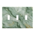 thumbnail image 2 of 2 Gang Light Switch Cover Plate Soft Green Marble Wall Plate Decorate Electrical Outlet Cover Plates 4.56”x4.48”, 2 of 8