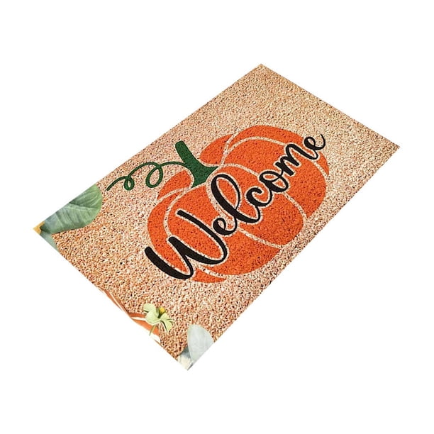 Yhmxh Alfombrillas de baño para baño Alfombra de calabaza de Halloween, alfombrillas antideslizantes con diseño de calabaza brillante para puerta de entrada, baño, cocina y habitación.