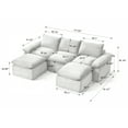 thumbnail image 6 of MAYEERTY Modern Modular Corduroy Sofa, Dark Gray Cloud-Soft Sectional Couch for Apartment, 6 of 9