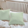 thumbnail image 6 of Throw Pillow Covers 24x24 Inch Set of 2, Sage Green Striped Waterproof Outdoor Pillow Covers, Modern Simple Farmhouse Beige Decorative Cushion Pillowcases for Couch, Sofa, Bed, Garden, Patio, 6 of 9
