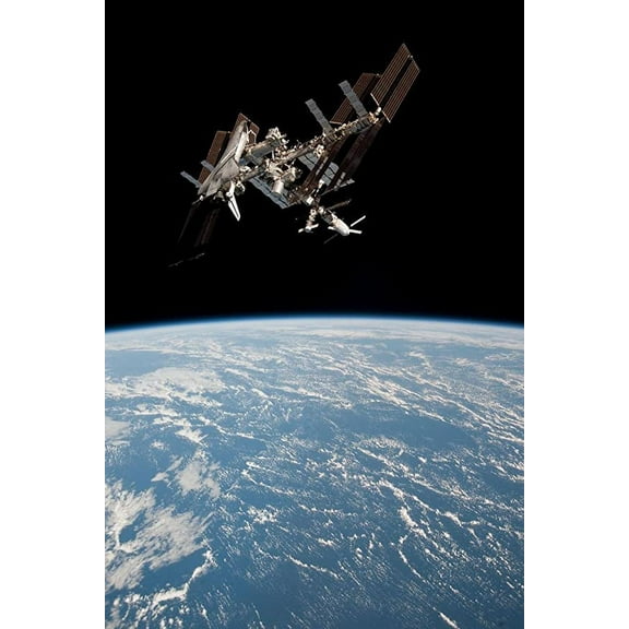 Iconic Arts Laminated 24x36 Poster: The International Space Station and The Docked Space Shuttle Endeavour NASA