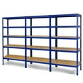 thumbnail image 1 of Gymax 3PCS 72'' Steel 5-tier Garage Shelf Metal Storage Adjustable Unit Blue, 1 of 9