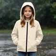 thumbnail image 2 of Boys Girls Hooded Rain Jacket Waterproof Windbreaker Outdoor Active Drawstring Coat Outerwear, 2 of 9