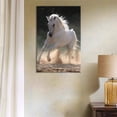 thumbnail image 2 of wall26 - Canvas Wall Art - Galloping White Horse - Giclee Print Gallery Wrap Modern Home Art Ready to Hang - 12x18 inches, 2 of 4