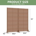 thumbnail image 6 of MAYEERTY 2-Piece Outdoor Metal Privacy Screen 6ft × 3ft Brown, 6-Panel Wide-Narrow Louvered, Rust-Resistant for Garden, 6 of 6