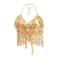 thumbnail image 4 of Traje de danza del vientre Hugo Tops Halter Top dorado, 4 of 10