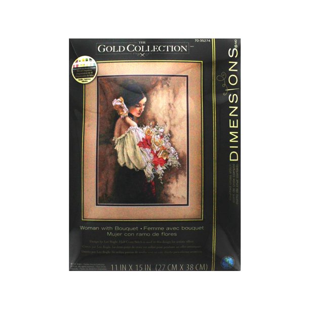 Dimensions Cross Stitch Kit 11x15 Woman w/Bouquet - Walmart.com