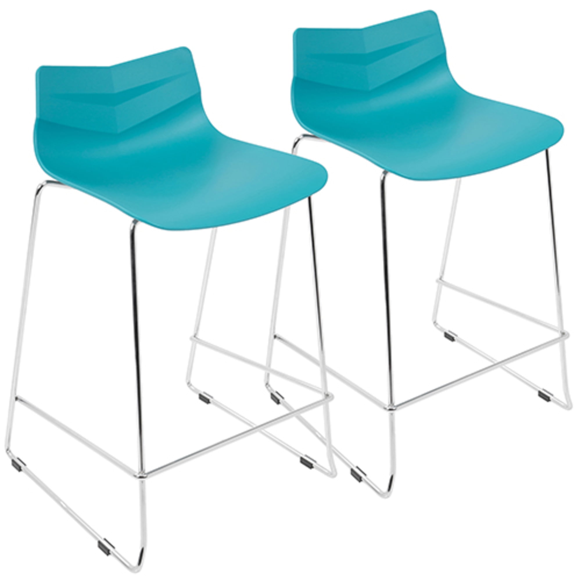 Arrow Contemporary Counter Stool in Turquoise by LumiSource Set of 2