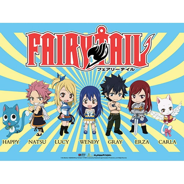 Parchemin Mural - Fairy Tail - Nouvelle Équipe de Chibi Natsu Art sous Licence ge60554
