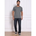 thumbnail image 5 of DARING DIVA Men's Waffle Fabric Classic Crew Neck Raglan Short Sleeves L Gray, 5 of 7