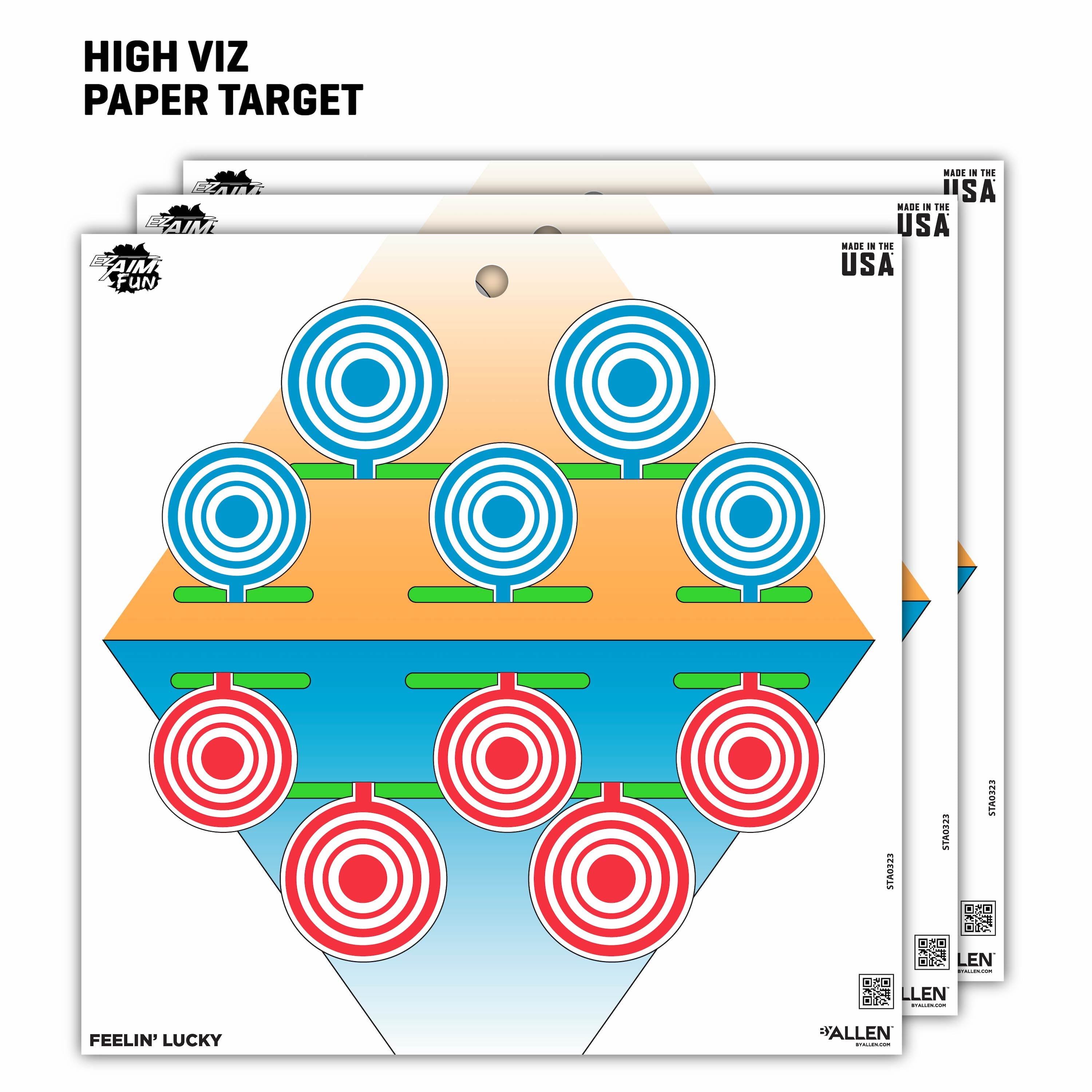 Ez Aim Fun Paper Shooting Targets, Plinking the Day Away, 12 In Square, 12-Pack, Multi-Color, 2 Pack