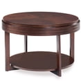 thumbnail image 1 of Leick Home Favorite Finds Table Basse Ronde en Bois avec Tablette d'Exposition Inférieure, Cerise Chocolat, 1 of 3