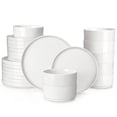 thumbnail image 1 of Juego de vajilla MALACASA LEAH de 24 piezas, porcelana blanca, 1 of 8
