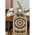 thumbnail image 4 of ERUNPONLY Bohemian Floral Table Runner - 70 Inch Long Vintage Boho Retro Ethnic Tribes Cotton and Linen Blended Dress Scarves Farmhouse Table Runner for Kitchen Dining, Coffee Table, 13" x 70", 4 of 8