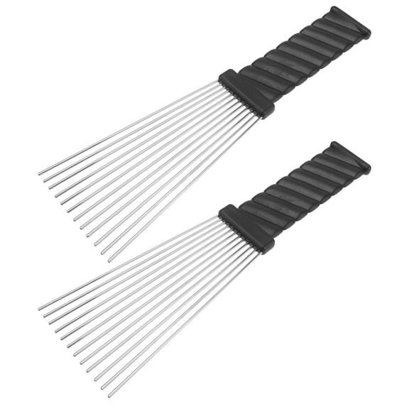 Beaupretty Steel Needle Combs Black, Gentle Detangling, Perfect for Salon, Hair Styling, 2Pcs